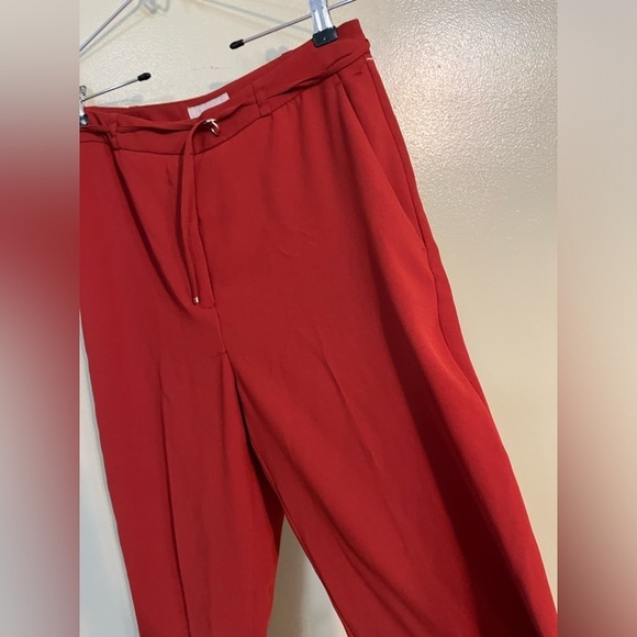 H&M Womens Rusty Red Straight High Waist Dress Pants Carrier Office Size 6 - Picture 4 of 11